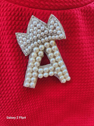 Regal Pearl Crown Alphabet 'A' Patch