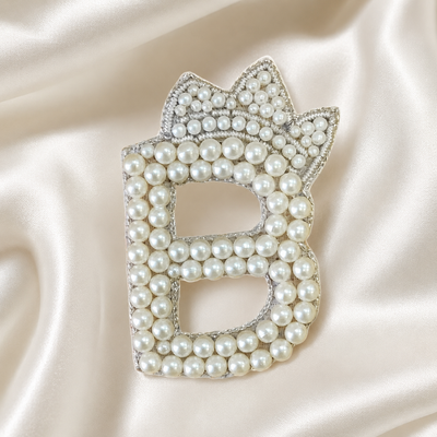 Regal Pearl Crown Alphabet 'B' Patch