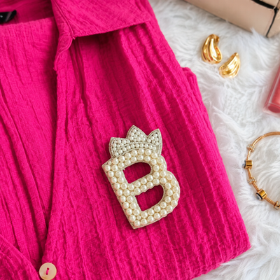 Regal Pearl Crown Alphabet 'B' Patch hover image