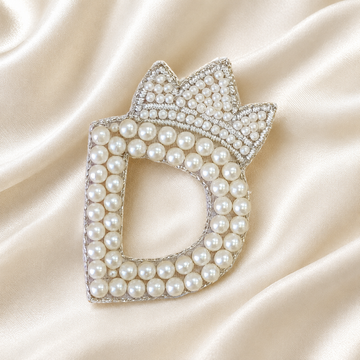 Regal Pearl Crown Alphabet 'D' Patch