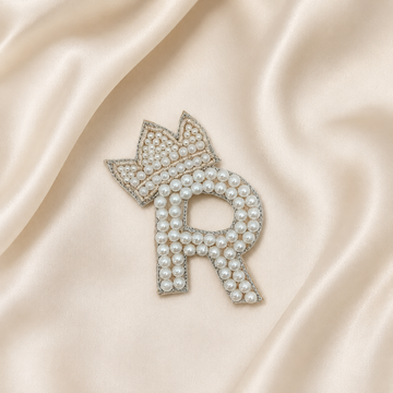 Regal Pearl Crown Alphabet 'R' Patch