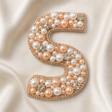 Stone & Pearl Alphabet 'S' Handmade Patch