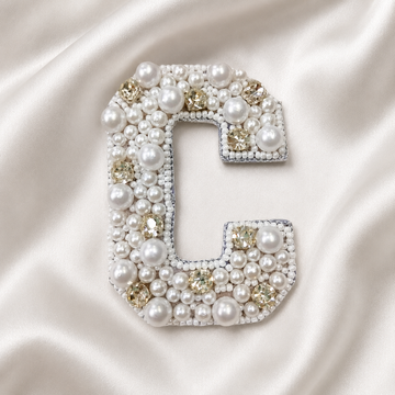 Stone & Pearl Alphabet 'C' Patch