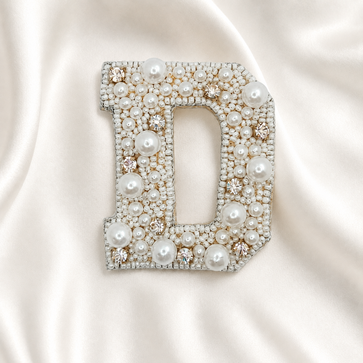 Stone & Pearl Alphabet 'D' Patch
