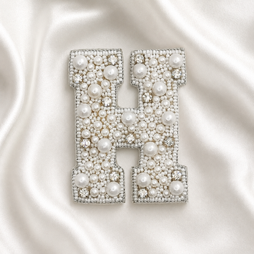 Stone & Pearl Alphabet 'H' Patch