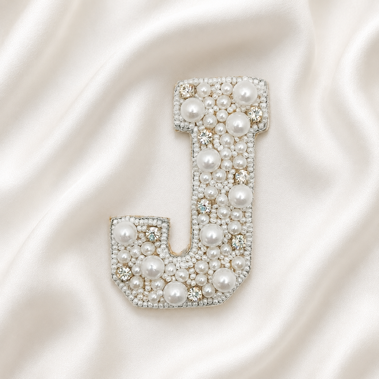 Stone & Pearl Alphabet 'J' Patch