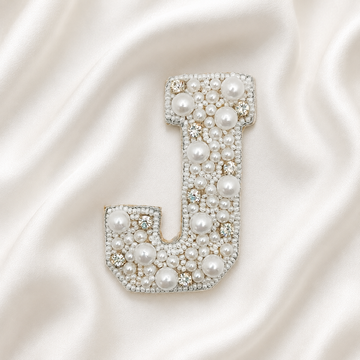 Stone & Pearl Alphabet 'J' Patch