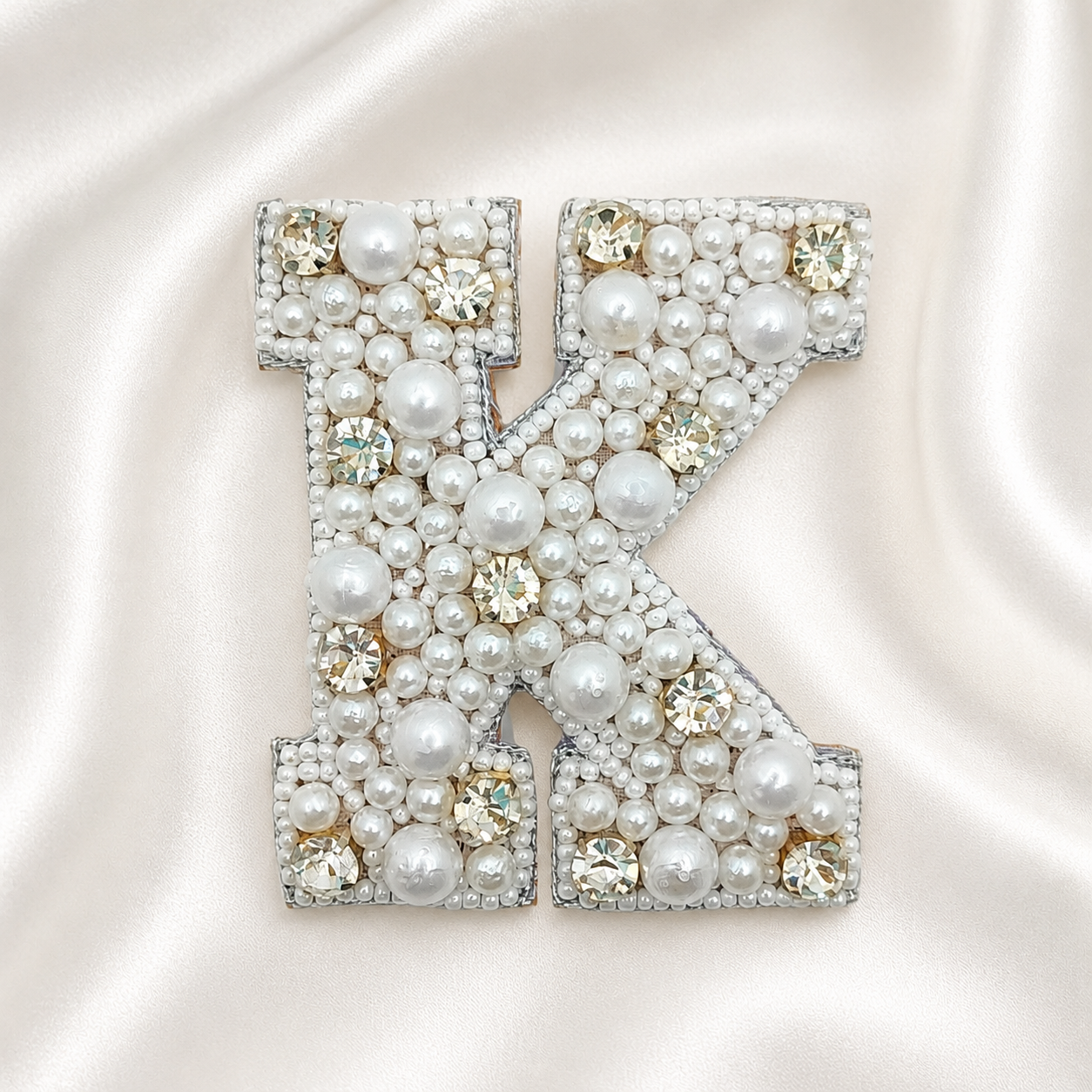 Stone & Pearl Alphabet 'K' Patch