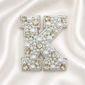 Stone & Pearl Alphabet 'K' Patch