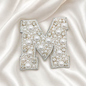 Stone & Pearl Alphabet 'M' Patch