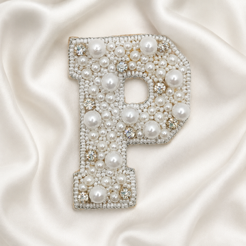 Stone & Pearl Alphabet 'P' Patch