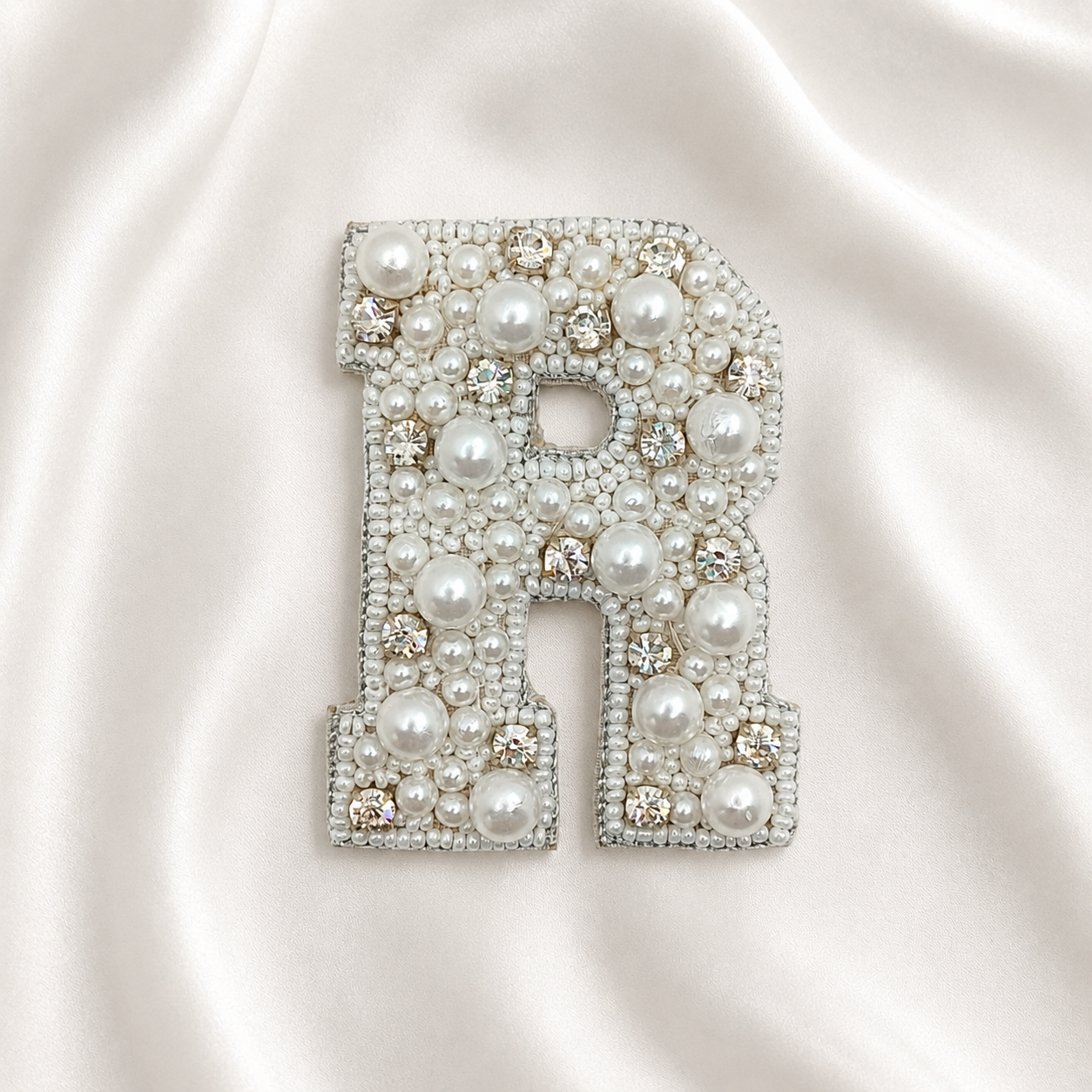 Stone & Pearl Alphabet 'R' Patch