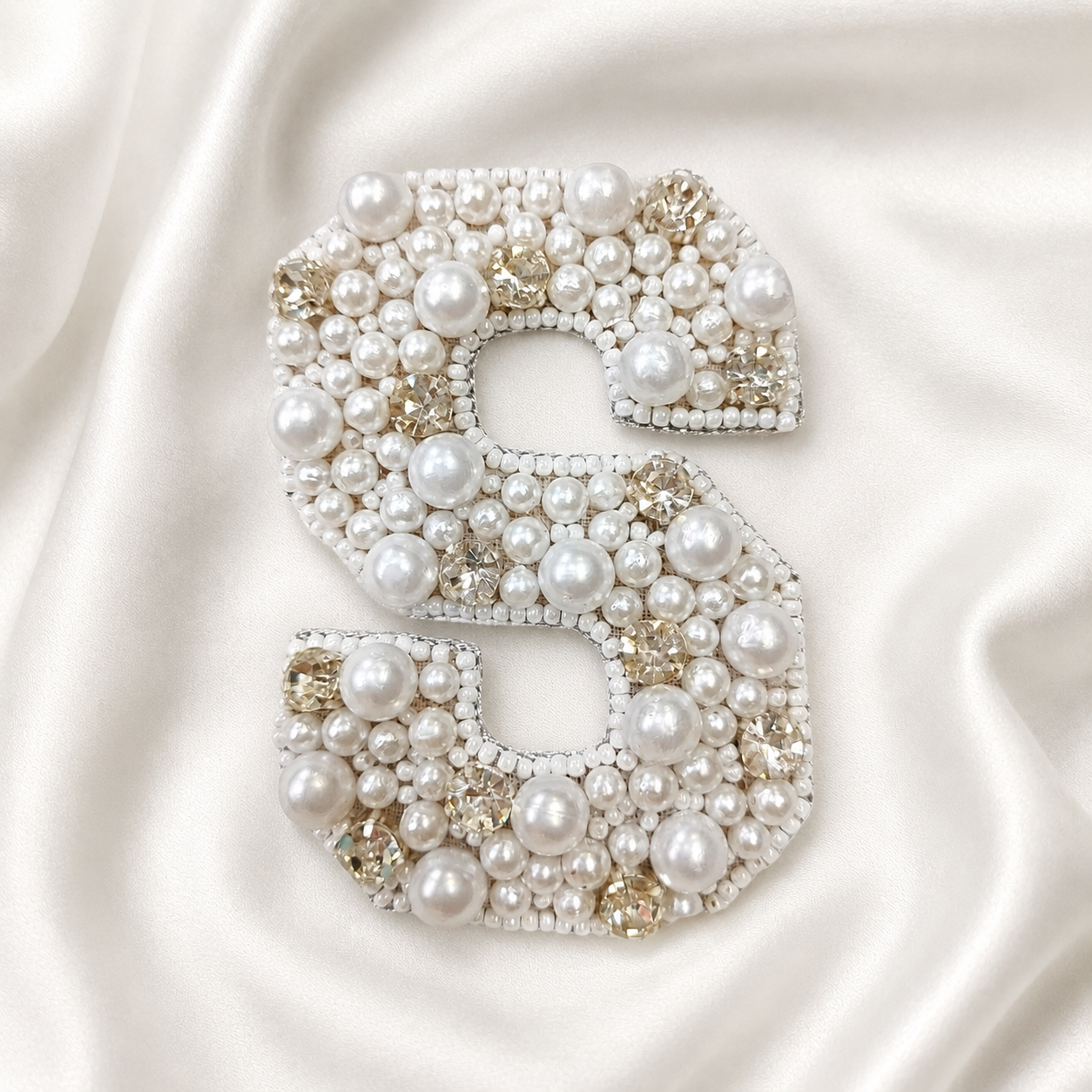 Stone & Pearl Alphabet 'S' Patch