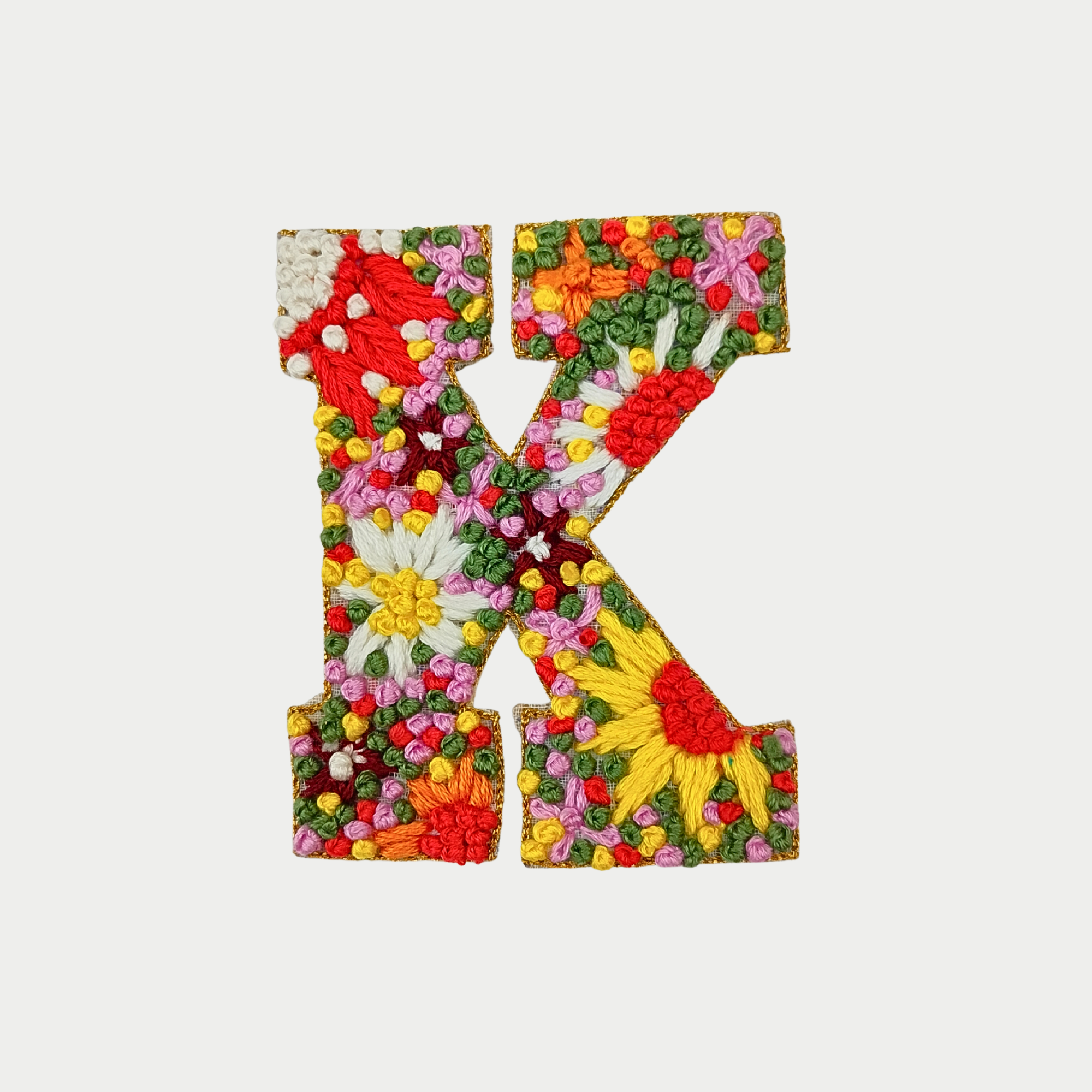 Letter K Patch – Multicolor Knot Work