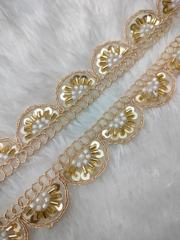 Golden Scalloped Embellished Trim