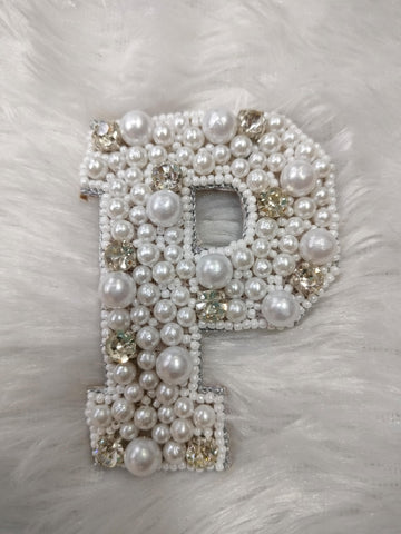 Stone & Pearl Alphabet 'P' Patch