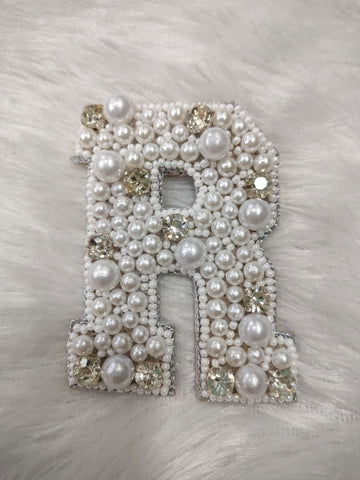 Stone & Pearl Alphabet 'R' Patch