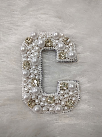 Stone & Pearl Alphabet 'C' Patch