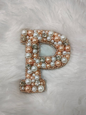 Stone & Pearl Alphabet 'P' Patch