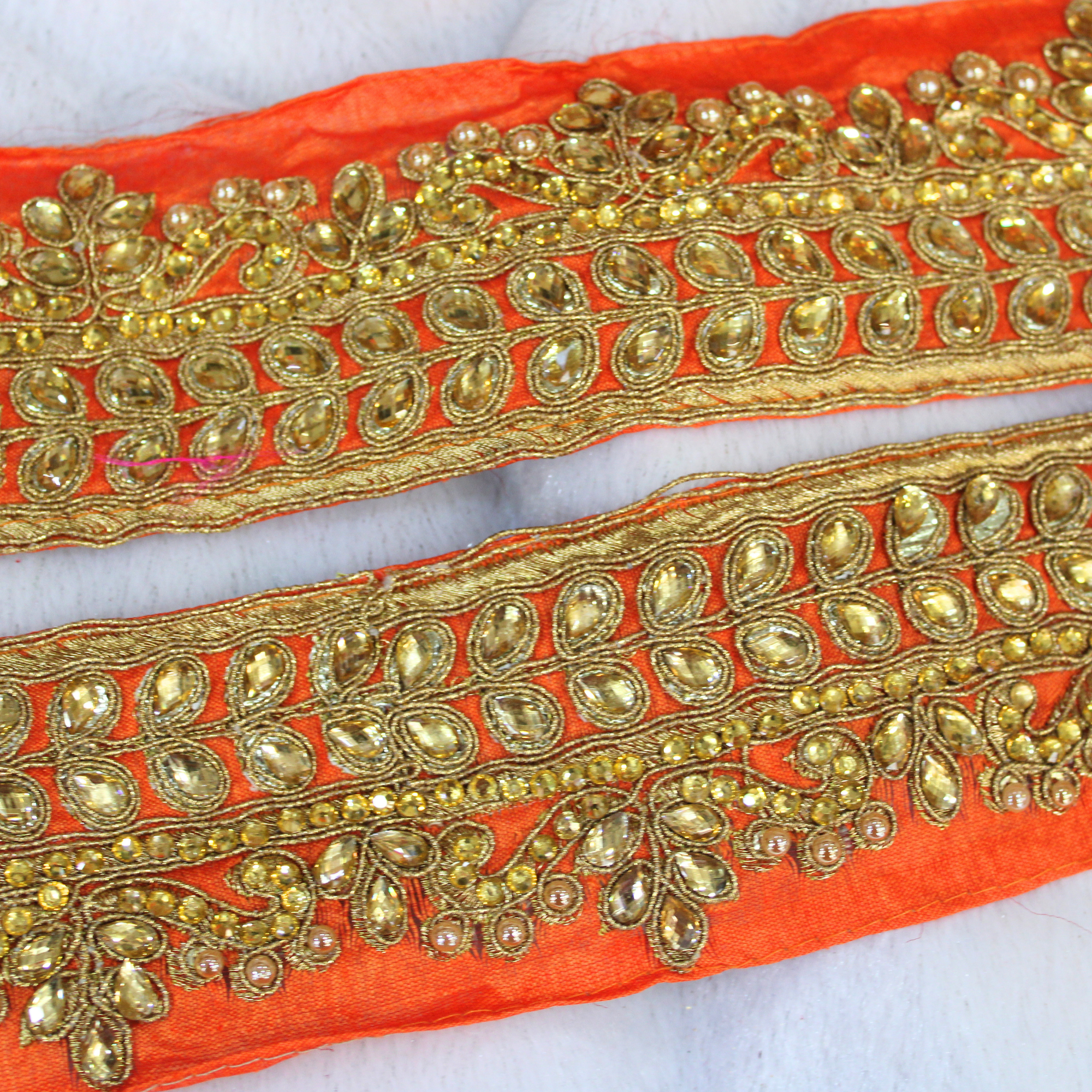 Pearl & Stone Work Embroidered Lace Border for Bridal & Designer Wear