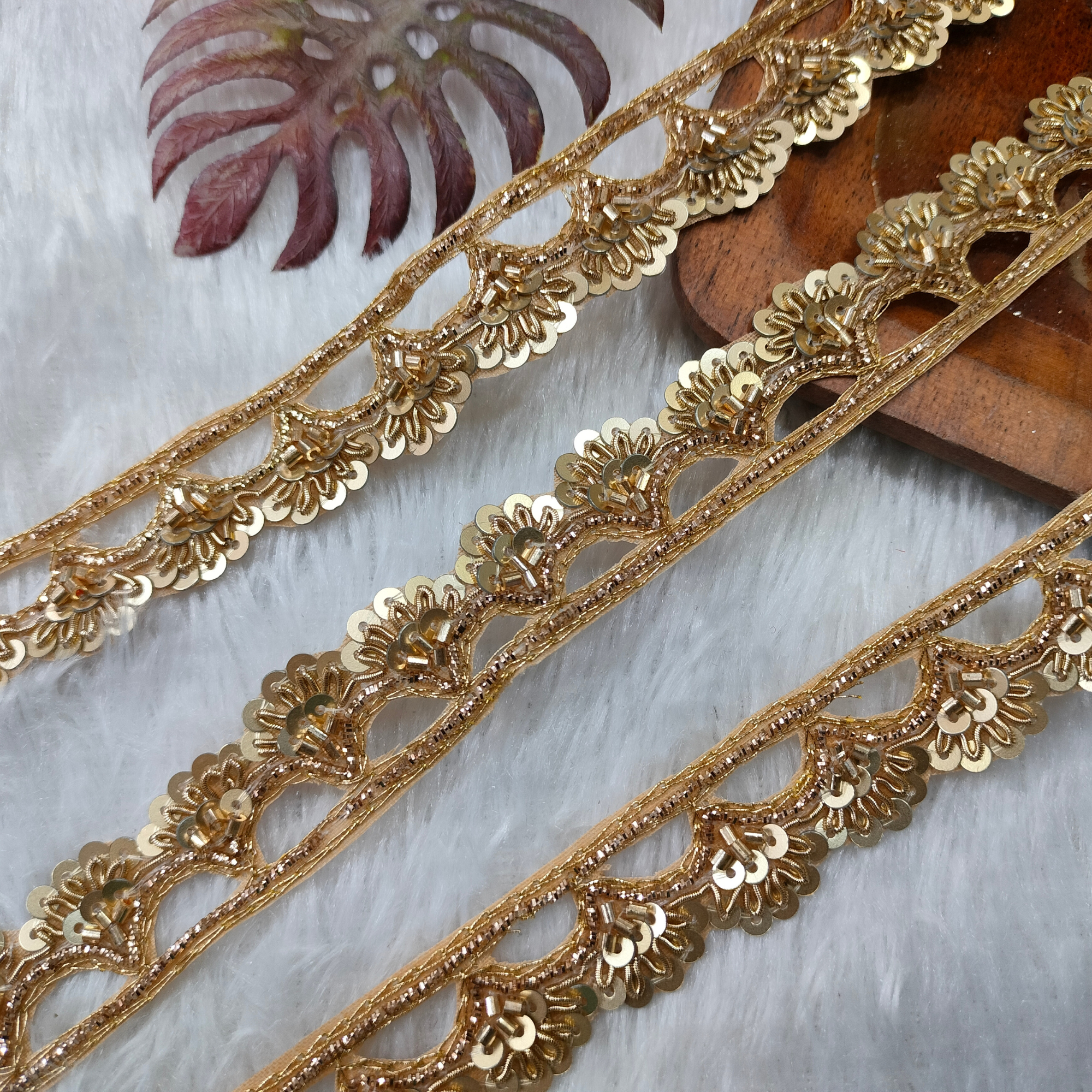 Antique Gold Handwork Zardozi Lace
