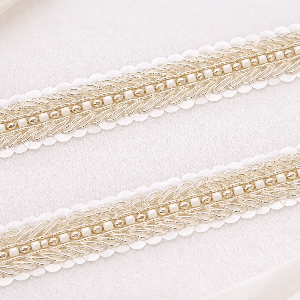 Pearl and Sequin Handwork Trim