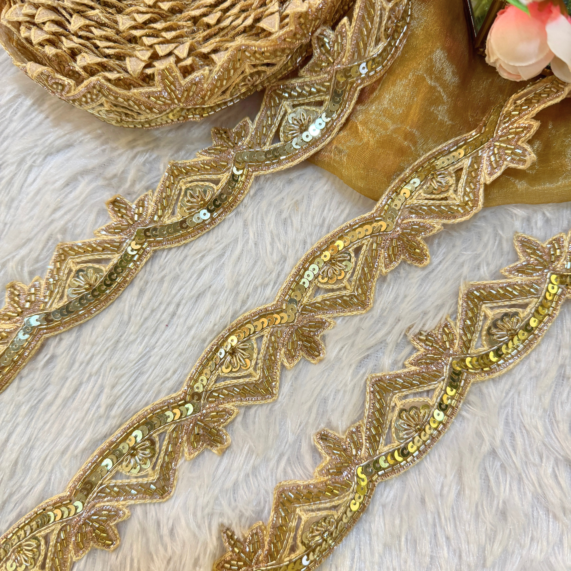Golden Radiance Cutdana & Zari Work Lace