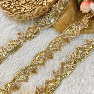 Golden Radiance Cutdana & Zari Work Lace