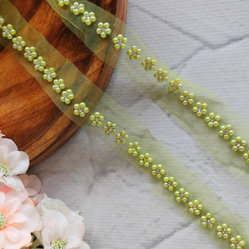 Floral Pearl Handwork Trim